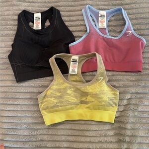 NWOT Gymshark pack of 3 sports bra size small